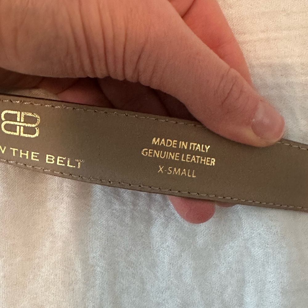 NWOT B-Low the Belt Marc Belt Brown Taupe Leather Belt with Gold Accents - Picture 7 of 12